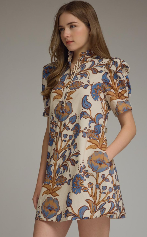 Ecru Tapestry Mini Dress