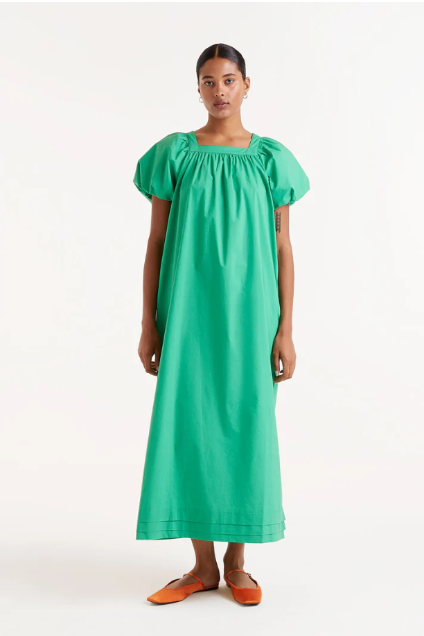 Emerald poplin dress