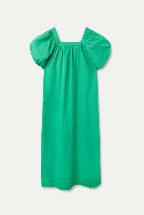 Emerald poplin dress