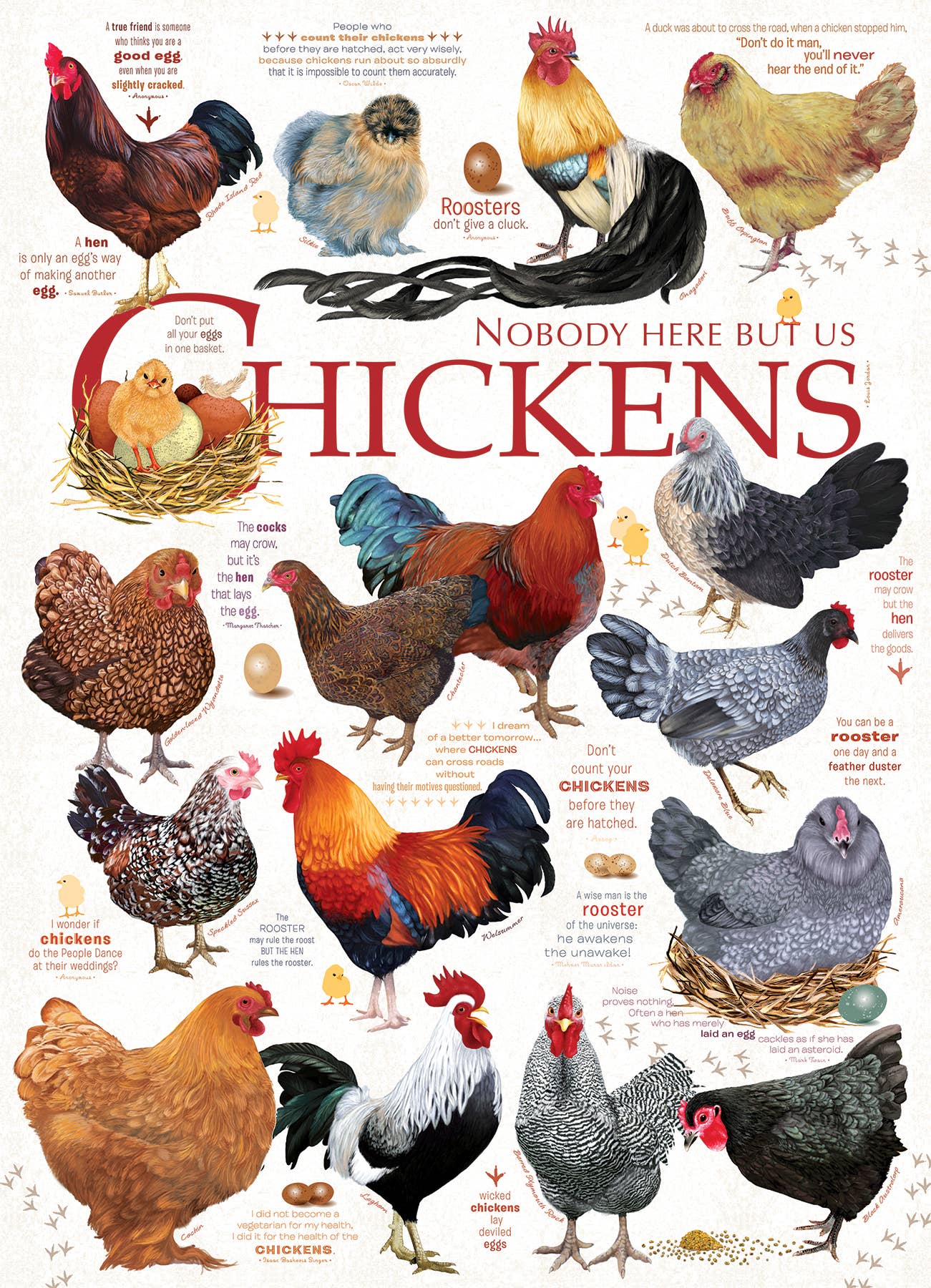 Chicken Quotes 1000-Piece Cobble Hill Puzzle