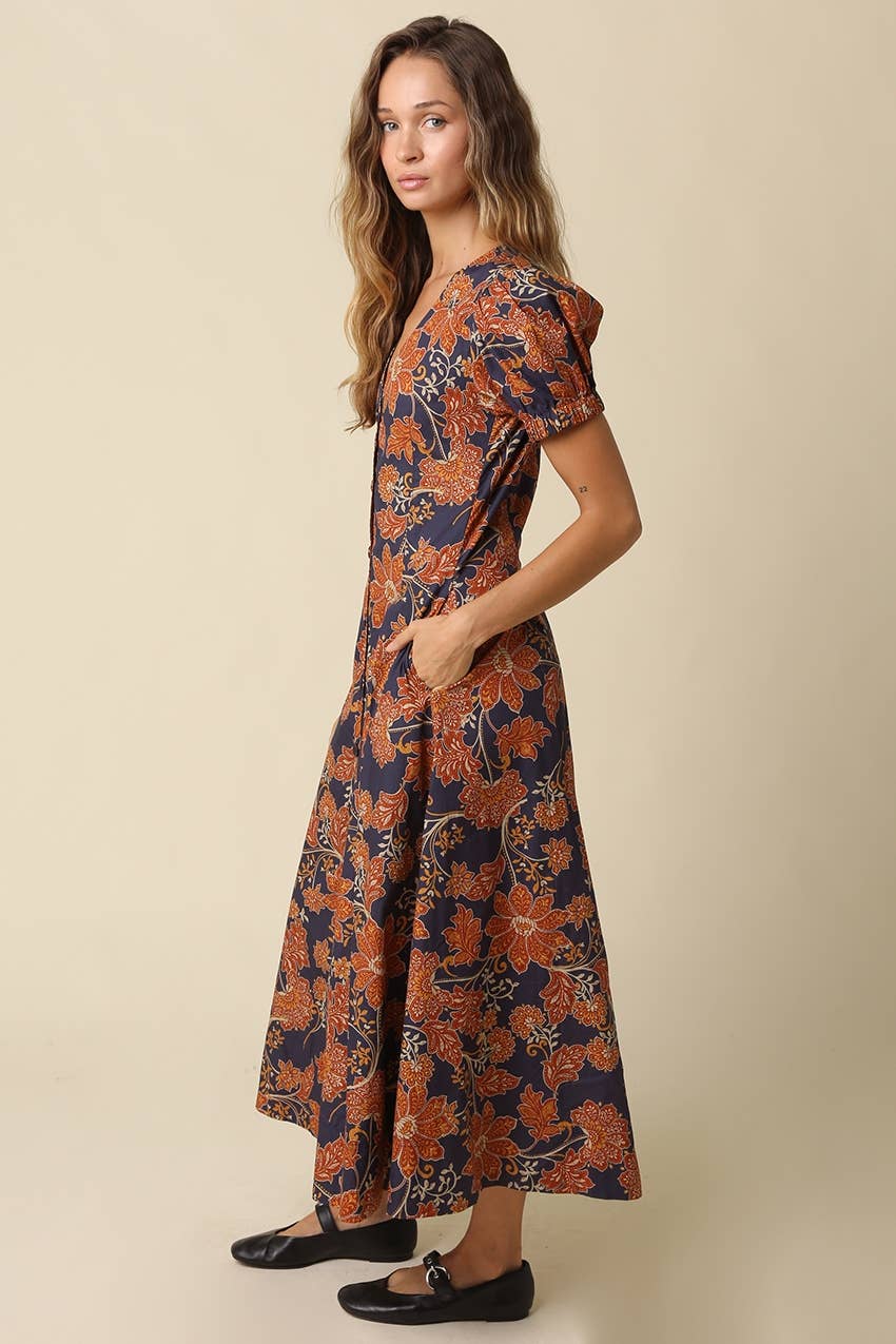 Hallie Floral V-Neck Maxi Dress