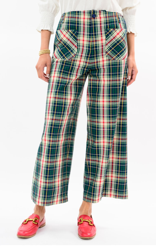 Plaid Patch Pocket Pants