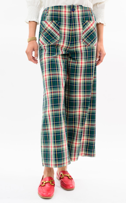 Plaid Patch Pocket Pants