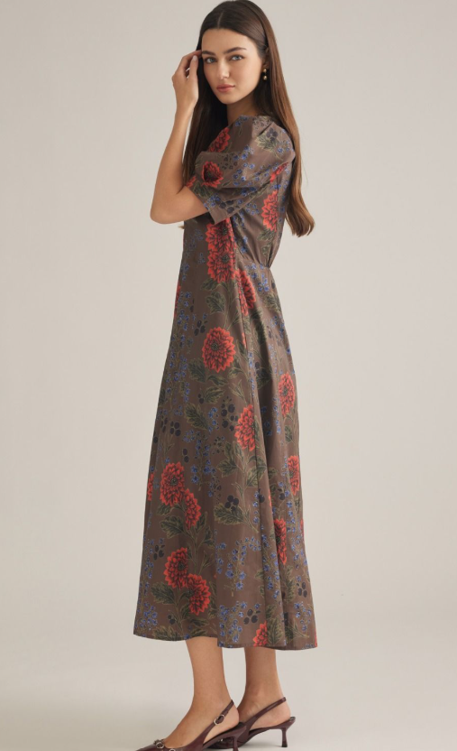 Dahlia Puff Sleeve Midi Dress