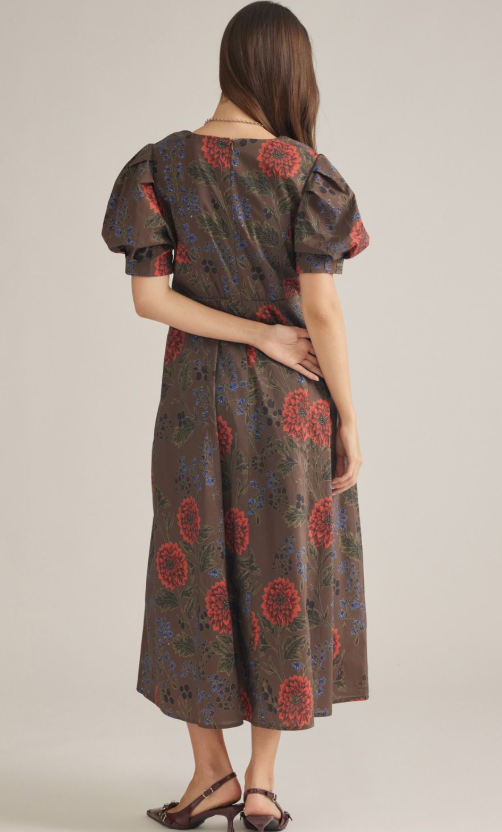 Dahlia Puff Sleeve Midi Dress