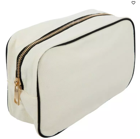 Colorful Trim Canvas Pouch
