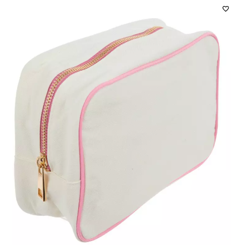 Colorful Trim Canvas Pouch