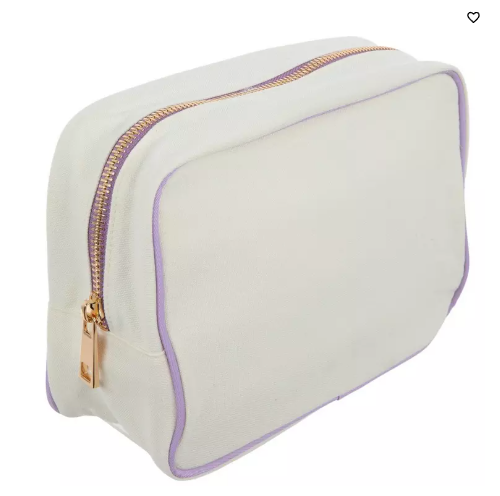 Colorful Trim Canvas Pouch