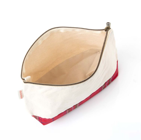 Canvas Plaid Clutch