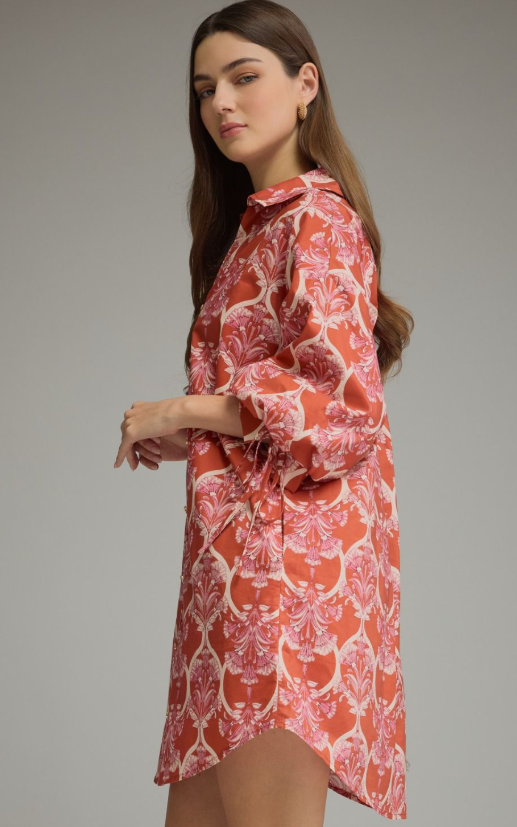 Rust Mini Shirt Dress