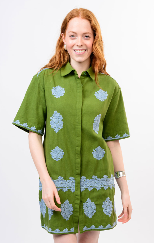 The Sally Embroidered Shirt Dress