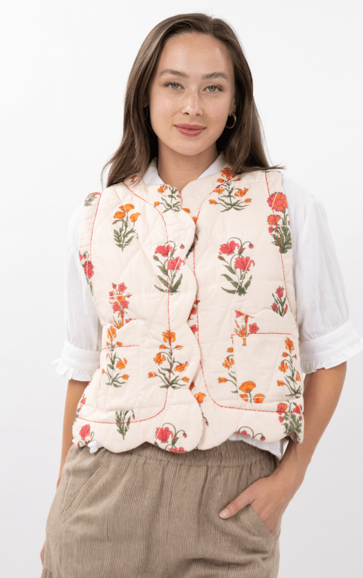 Quilted Scallop Vest