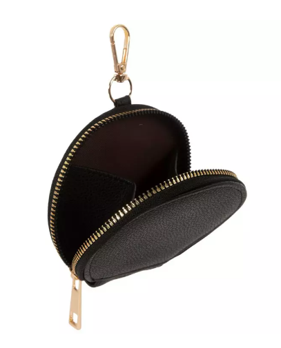 Round Black Zipper Keychain