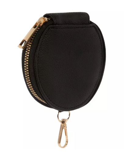 Round Black Zipper Keychain